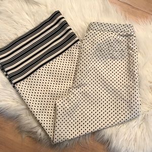 Carolina Belle Cropped Pants Size 2 Cream & Black